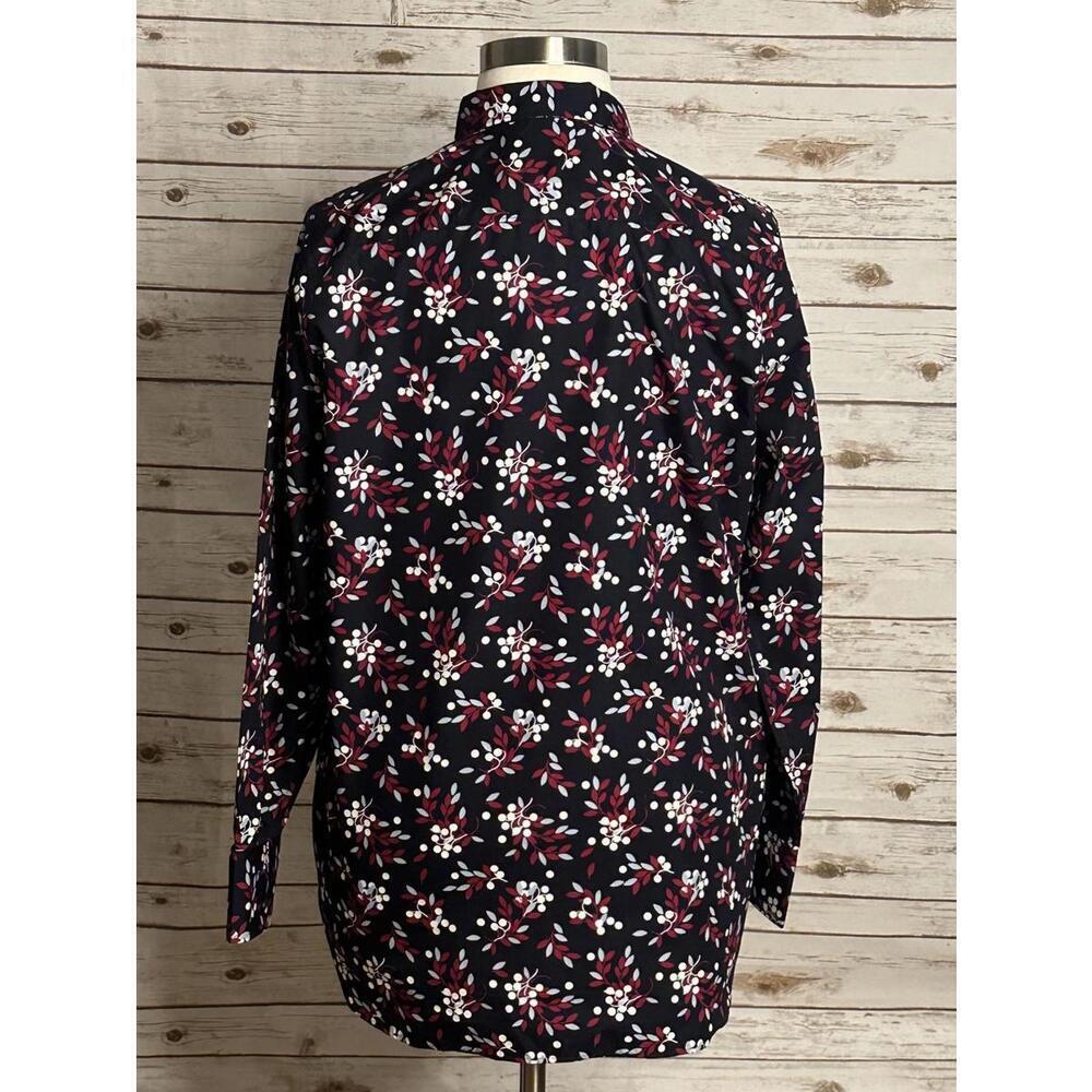Lands' End classic casual cotton multicolored floral popover shirt Size 18T - Picture 7 of 8